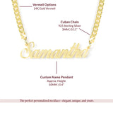 Custom Gold Vermeil Name Necklace – Personalized Cuban Chain Jewelry