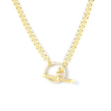 Pavé Toggle Clasp Curb Chain Necklace - My Jewelist