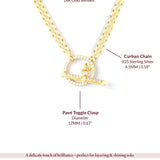 Pavé Toggle Clasp Curb Chain Necklace | Gold Vermeil Jewelry