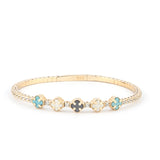 Multi-Color Clover 14K Gold Tennis Bracelet – My Jewelist
