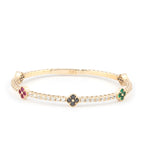Multi-Stone Clover 14K Gold Tennis Bracelet – My Jewelist