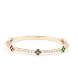 Multi-Stone Clover 14K Gold Tennis Bracelet – My Jewelist
