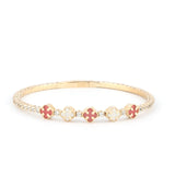 Aqeeq & White Clover 14K Gold Tennis Bracelet – My Jewelist