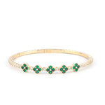 5 Emerald Clover 14K Gold Tennis Bracelet - My Jewelist