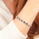 5 Sapphire Clover 14K Gold Tennis Bracelet 2 - My Jewelist