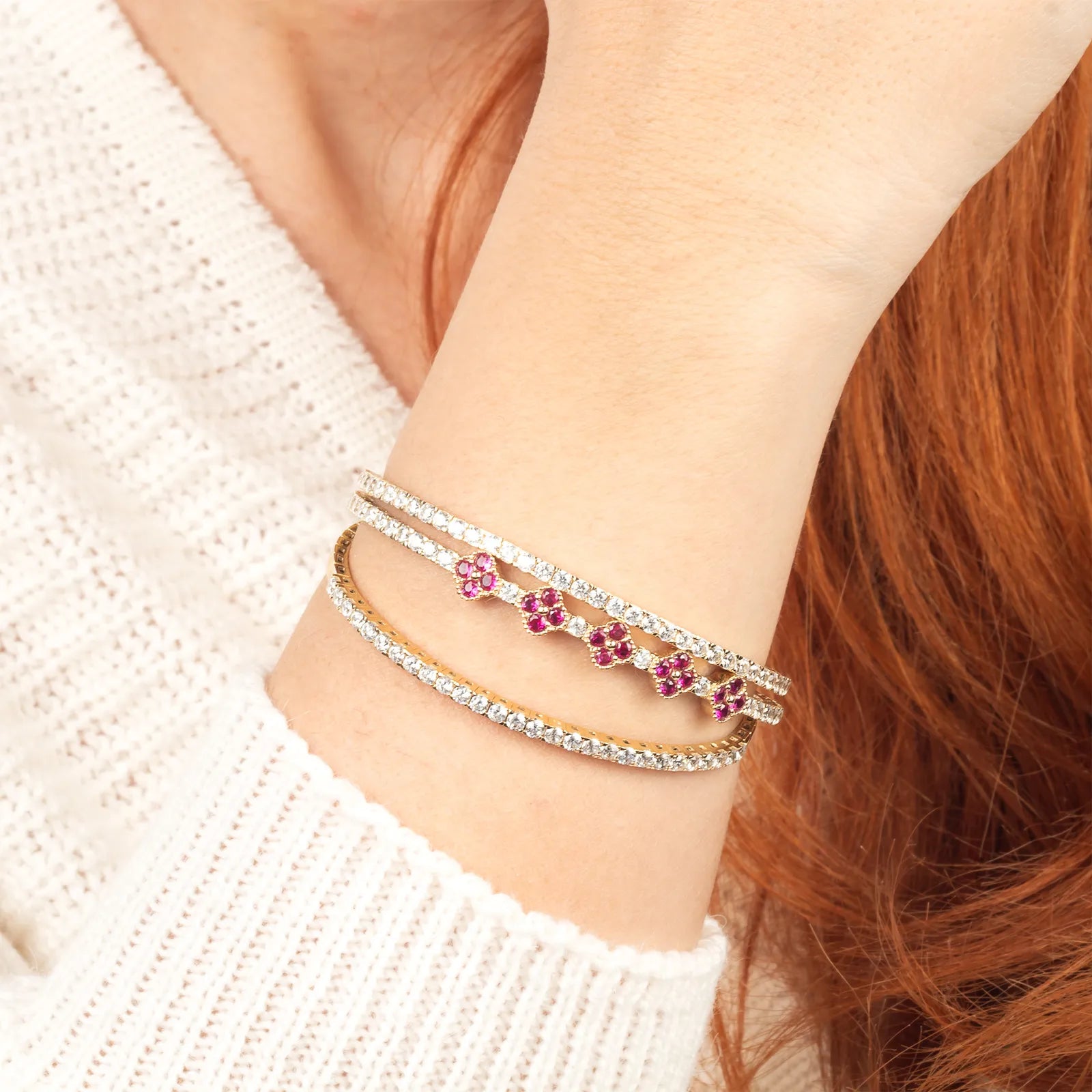 Moissanite Flexible Bangle - My Jewelist
