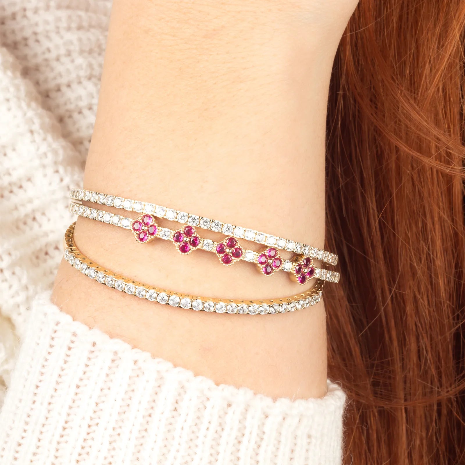 Moissanite Flexible Bangle - My Jewelist