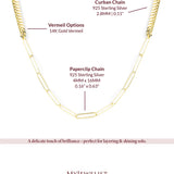 Gold Vermeil Paperclip & Curb Chain Necklace – Layered Bold Statement