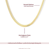 14K Gold Vermeil Herringbone Necklace – Sleek, Fluid & Timeless
