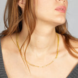 Gold Vermeil Paperclip & Curb Chain Necklace – Layered Bold Statement