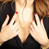Gold Vermeil Heart Charm Necklace — Rope Chain Duality Design