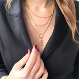Gold Vermeil Round Charm Holder Necklace — Snake Chain Duality Design