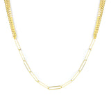 Gold Vermeil Paperclip & Curb Chain Necklace - My Jewelist