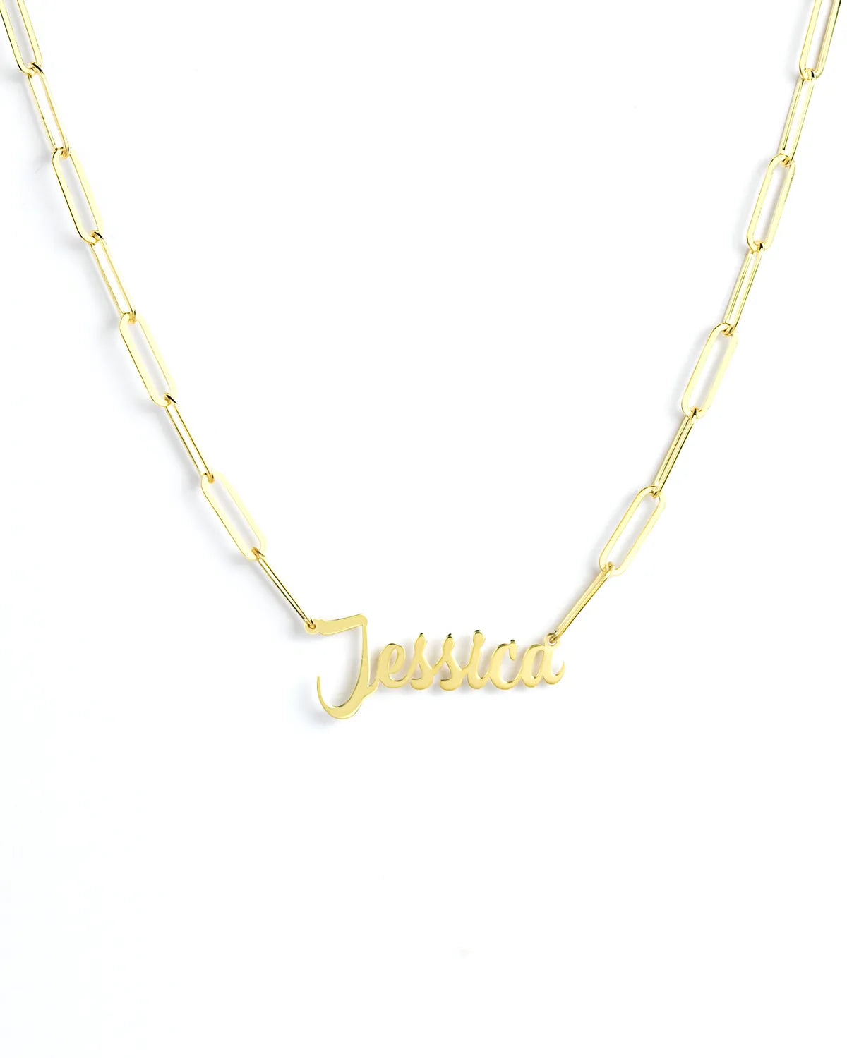 Gold Name Paperclip Necklace-my jewelist