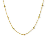 Gold Vermeil Satalitte Necklace – Minimal & Chic Beaded Chain