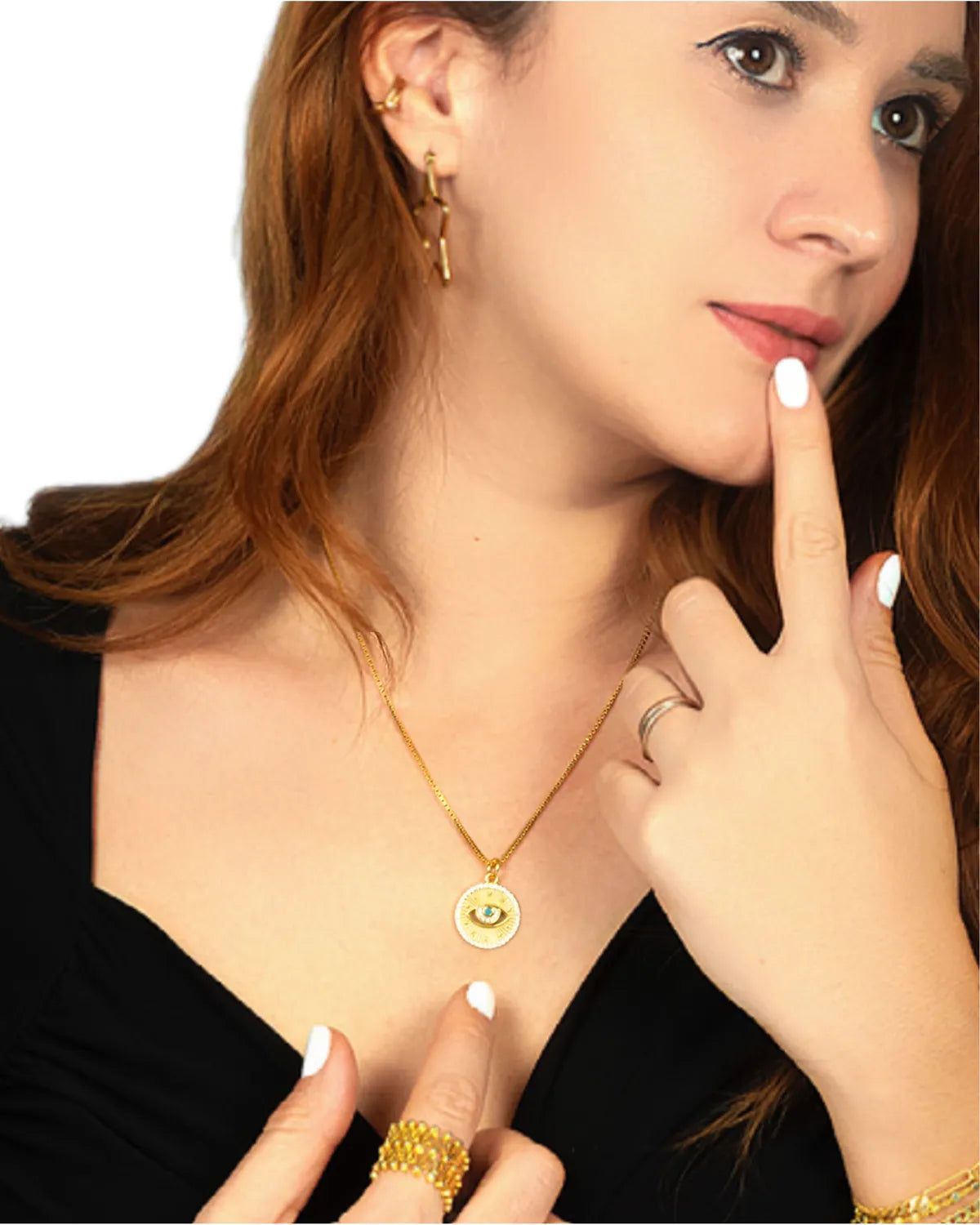 Gold Evil Eye Pendant 2 – My Jewelist