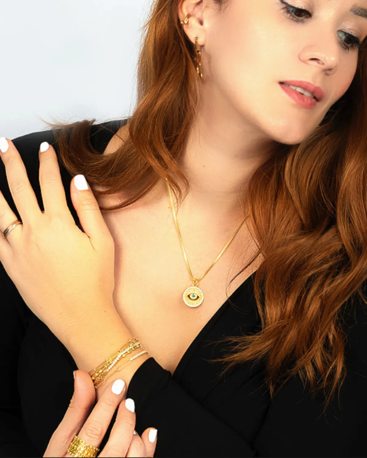Gold Evil Eye Pendant 2 – My Jewelist