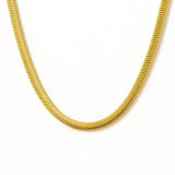 14K Gold Vermeil Herringbone Necklace – Sleek, Fluid & Timeless