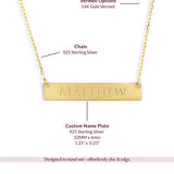 Gold Bar Name Necklace – Custom 14K Gold Vermeil Engraved Jewelry