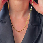 Gold Vermeil Paperclip & Herringbone Necklace video tumble – Video