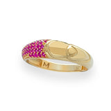 Dual Harmony 14K Gold Vermeil Ring - Pavé Statement Band