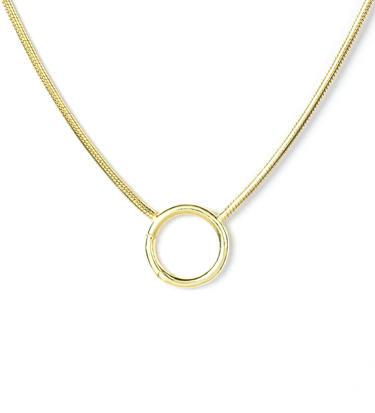 Gold Vermeil Round Charm Holder - My Jewelist