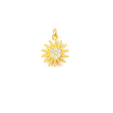 Gold Sun Charm Pendant – Radiant CZ Sunburst Necklace for Light