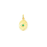 Ancient-Inspired Evil Eye Pendant – Emerald Gold Vermeil Sterling Charm