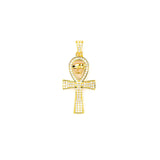 Gold Ankh Pendant – Egyptian Cross Necklace with Eye of Horus