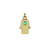 Hamsa Hand Charm Pendant – Gold Vermeil Sterling Silver Protective Jewelry