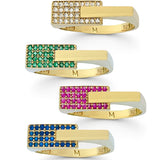 Geometric Pavé Ring – 18K Gold Vermeil Duality Band