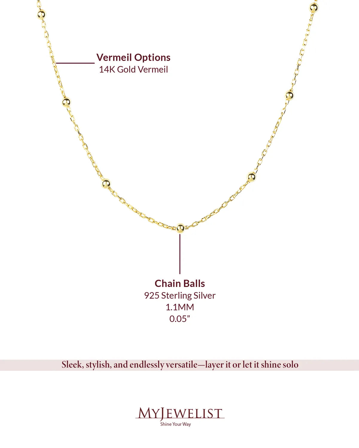Vermeil Options chain Balls - My Jewelist