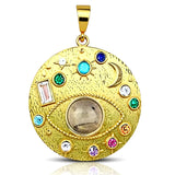 Celestial Eye Labradorite Pendant – 14K Gold Vermeil Charm