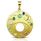 Celestial Evil Eye Medallion – 14K Gold Vermeil Cosmic Pendant