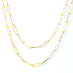 Double Layered Paperclip Chain Necklace - My Jewelist