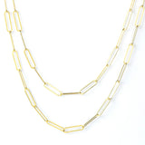 Double Layered Paperclip Chain Necklace - My Jewelist