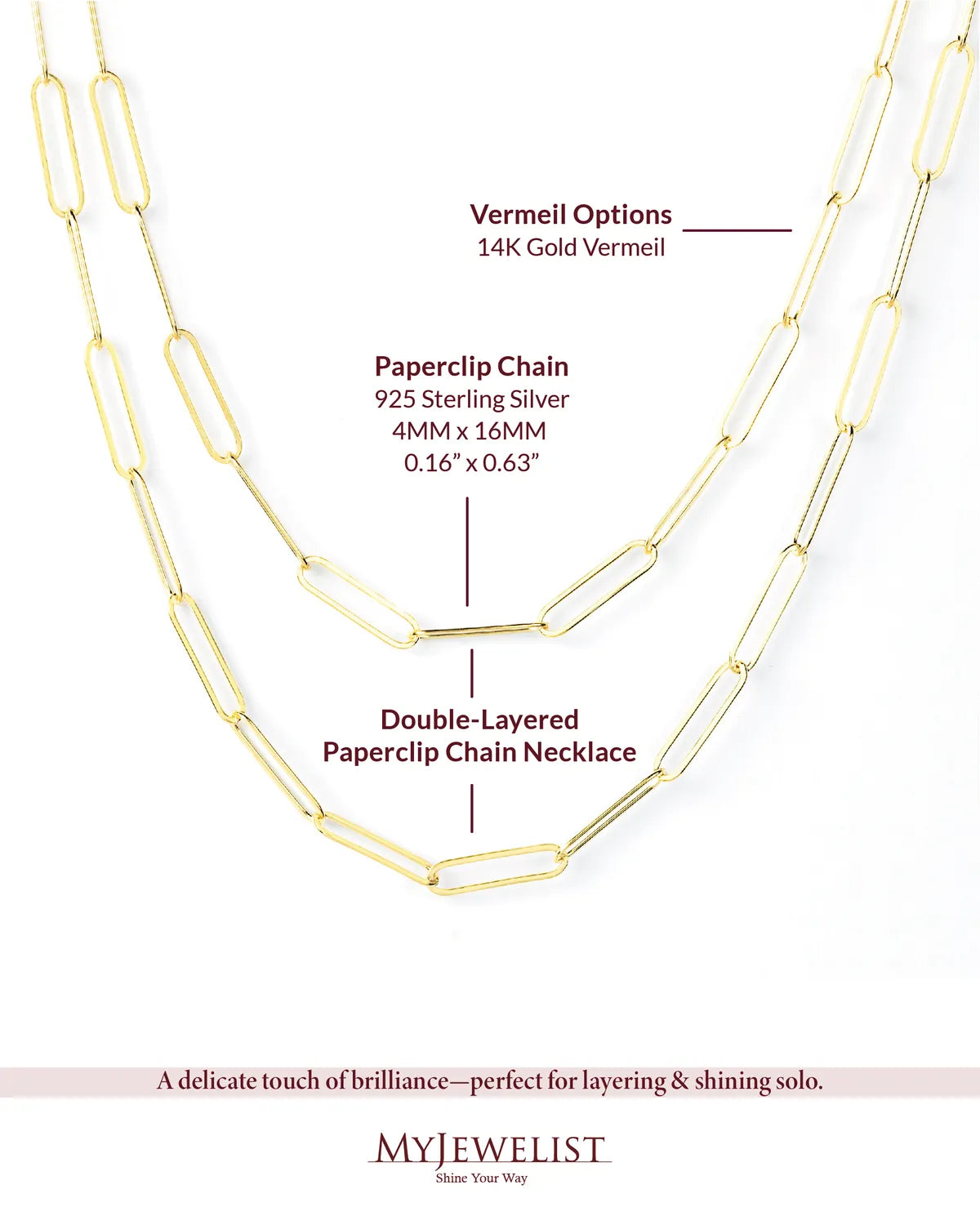 Double-Layered Paperclip Chain Necklace cover image – My Jewelist
