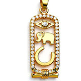 14K Gold Vermeil Elephant Pendant – Symbolic Charm for Strength & Luck