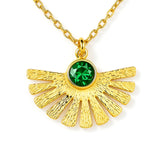 Emerald Sun Pendant – 14K Gold Vermeil Celestial Charm