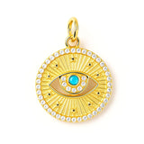 Gold Evil Eye Pendant – 14K Vermeil Turquoise Protective Medallion