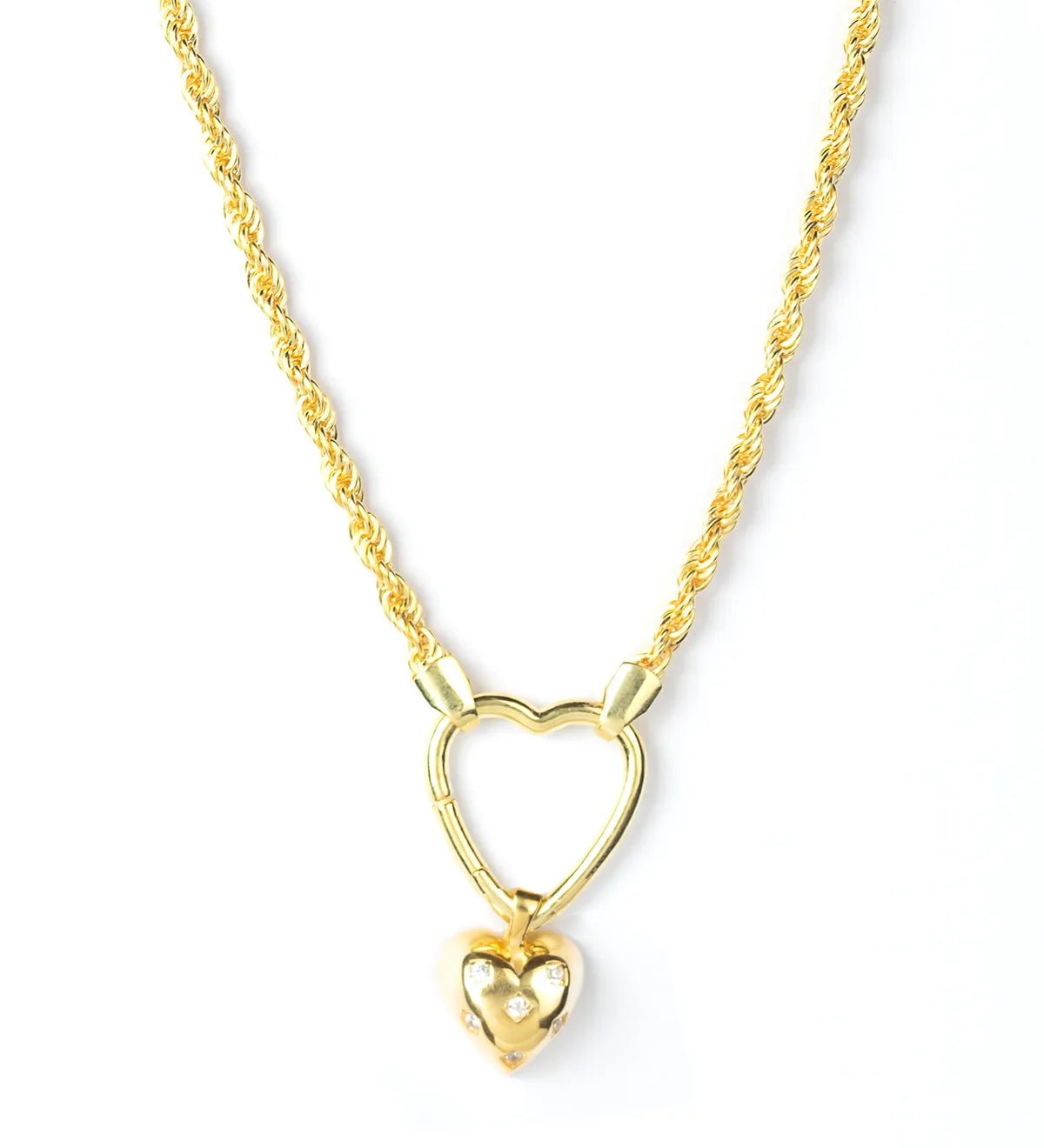 Gold Vermeil Heart Charm Necklace - My Jewelist