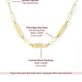 Custom Engraved Gold Paperclip Necklace – Up to 5 Names of Loved Ones