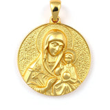 Gold Virgin Mary Medallion – 14K Vermeil Religious Pendant
