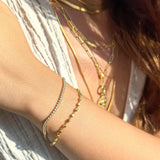 Double Row Tennis Bracelet & Box Satellite Chain - Duality 14K Gold Vermeil Bracelet