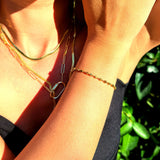 Duality Square-Link Gold Vermeil Bracelet – Minimalist Modern Elegance
