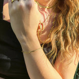 Tennis Sparkle & Paperclip Boldness - Duality Gold Vermeil Bracelet