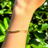 Paperclip & Herringbone Fusion Bracelet-  Duality Gold Vermeil Bracelet