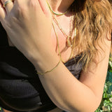 Tennis Sparkle & Paperclip Boldness - Duality Gold Vermeil Bracelet