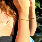 Duality Square-Link Gold Vermeil Bracelet – Minimalist Modern Elegance