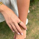 Dual Harmony 14K Gold Vermeil Ring - Pavé Statement Band
